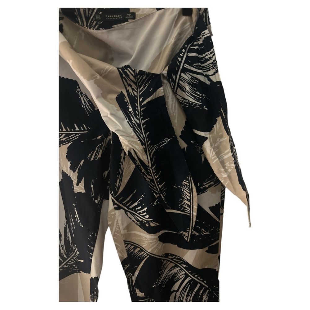 Zara Basic Collection Tie Front Cropped Pants Bla… - image 5